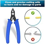 VCELINK Coupe-fils 5 Inch, Cutter à pression de précision pour l'artisanat / bijoux Making/3D Imprimante/Zip Tie/Plastique, Durable Mini Nippers filaires avec conception d'économie de travail, bleu, paquet de 2