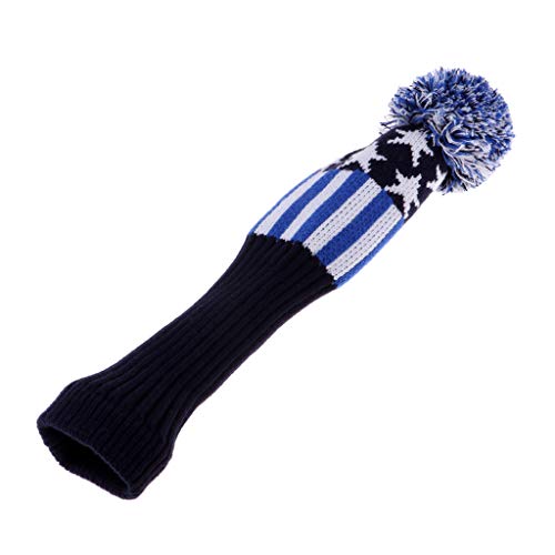 Baosity 3 peças de capas de golfe para motorista, fairway, madeira de tricô, pompom, cabeça, acessór