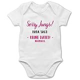 Shirtracer Sprüche Baby - Sorry Jungs Papa SAGT Keine Dates - 3/6 Monate - Weiß - lustige Bodys Baby - BZ10 - Baby Body Kurzarm für Jungen und Mädchen