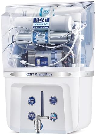 KENT Grand Plus RO Water Purifier | 4 Years Free Service | ISI Marked | Multiple Purification Process | RO + UV + UF + TDS Control + UV LED Tank | 9L Tank | 20 LPH Flow | Zero Water