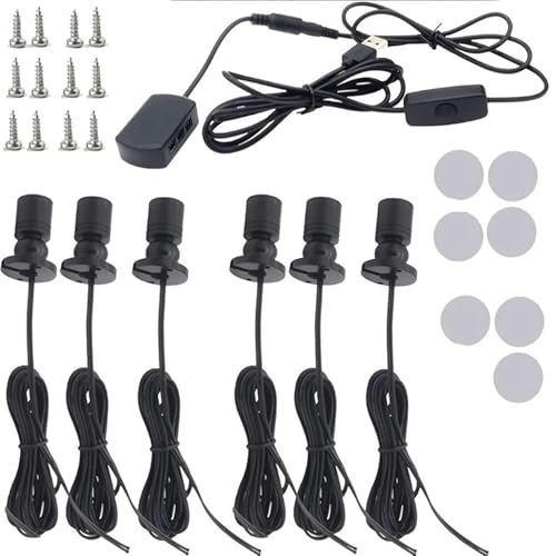 Mini LED Spotlights Dimmable USB-Powered Adjustable Accent Lighting for Display Cabinets, Shelves, Tables | 3000K Warm/6000K Cool White | Indoor Cabinet & Jewelry Spotlight