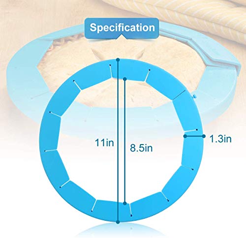 Adjustable Silicone Pie Crust Shield Pie BPA-free Protectors Adjustable Bake Crust Protector Pie Crust Protector Cover Kitchen Tool for Baking Pie Pizza, Fit 8-11.5 Inch Pies (2 PCS) (Blue)