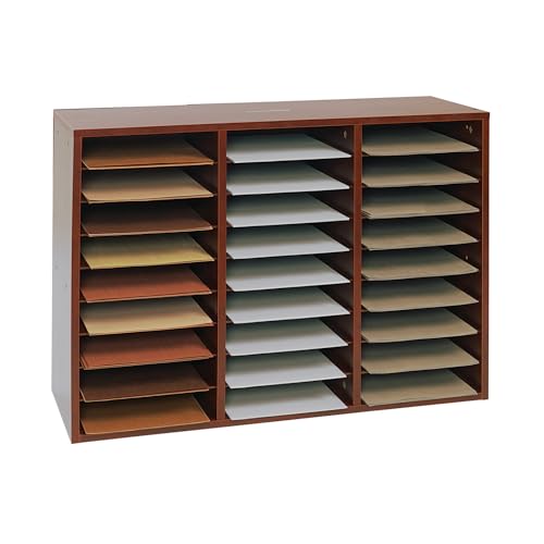 Image of Really Good Stuff Classroom Mahogany Mail Center, 27 Slots | 32 inch W x 12 inch D x 23 inch H, Office Mailboxes, Mail Sorter, Classroom Organization, Mailbox Organizer for Students & Teachers