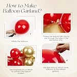 147pcs Red Black Gold Balloons Arch kit, 18 12 10 5 inch Red Black and Gold Balloons Garland for Anniversary Casino Night Hollywood New Years Movie Night Birthday Decorations - Image 3