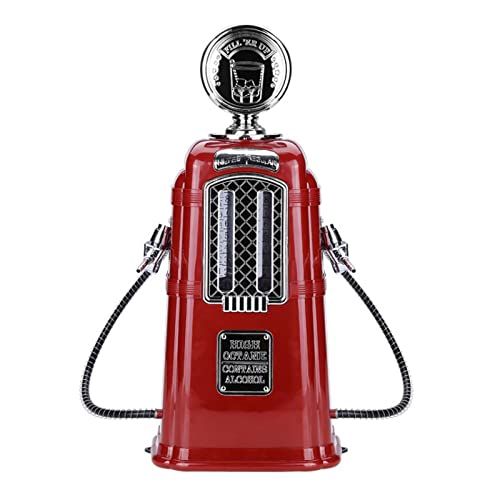 SYALEO Bierturm Tankstelle Form Metall Getränkespender mit Doppelhahn Wasserhahn 1800ml Getränkebehälter für Urlaub Bar Cover