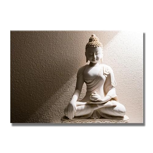 Décoration d'intérieur moderne salon bouddha marbre blanc toile imprimée 20x30cm