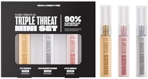 Babe Original Triple Threat Mini Set, Lash & Brow Serums, 3-Pack