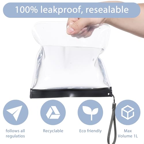 4 Pack TSA-Approved Toiletry Bag With Zipper, Plastic Clear Toiletry Bags for Traveling, Airport Airline Quart Size Travel Bags Waterproof Make up Bag for Women Storage3