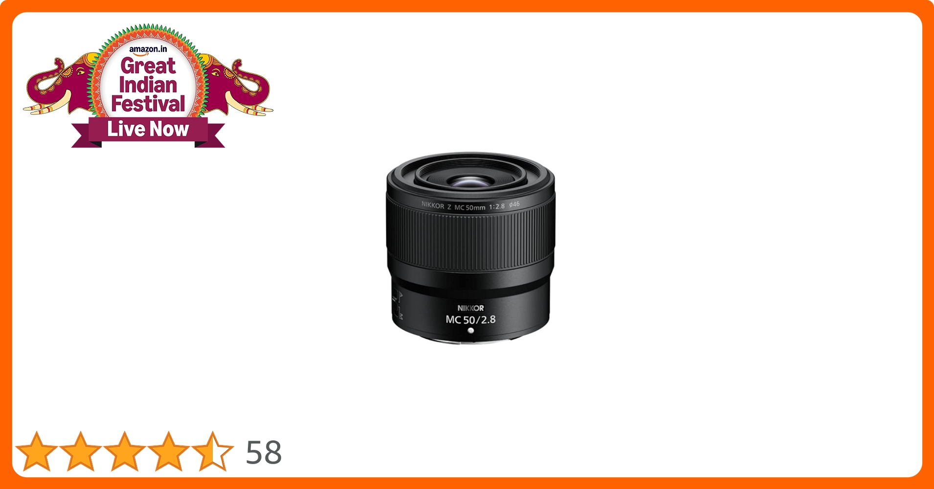Nikon NIKKOR Z 50mm MC f2.8 マクロ Macro Nikon NIKKOR Z MC 50Mm F/2.8 Macro Lens Black : Amazon.in