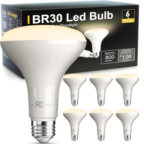 Image of TJOY 6 Pack BR30 Flood Light Bulb Indoor, Warm White Recessed Light Bulbs