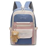 Mochila Escolar Grande Unissex Coreana/Japonesa Bolso Secreto Impermeável Mochila Feminina Grande (Azul)