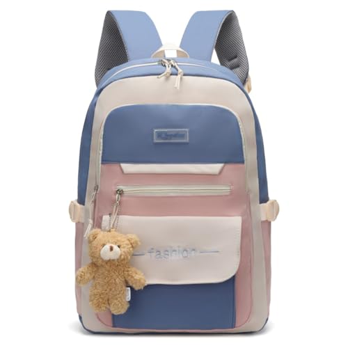 Mochila Escolar Grande Unissex Coreana/Japonesa Bolso Secreto Impermeável Mochila Feminina Grande (Azul)