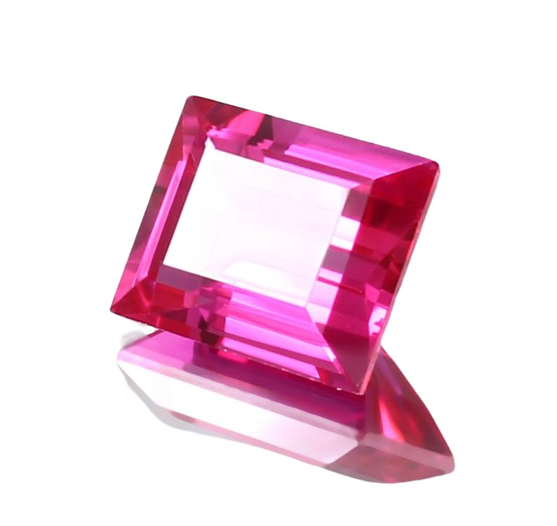 Saphir rose naturel taille émeraude pour remplacer une pierre de bague perdue