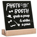 Photo Booth Sign Desk Decor for Wedding Photobooth Props Funny Birthday Party Graduation Table Desktop Decorations