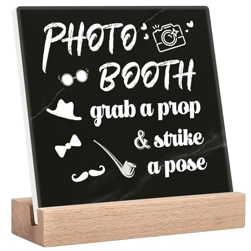 Photo Booth Sign Desk Decor for Wedding Photobooth Props Funny Birthday Party Graduation Table Desktop Decorations