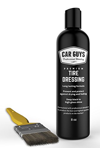 Tire Shine Gel - Long Lasting Dressing - Wet High Gloss Glaze to Matte Tire Black - UV Protectant - Auto Detail Kit includes Brush Tire Shine Applicator - by Car Guys Auto Detailing Tire Shine Gel - Long Lasting Dressing - Wet High Gloss Glaze to Matte Tire Black - UV Protectant - Auto Detail Kit includes Brush Tire Shine Applicator - by Car Guys Auto Detailing