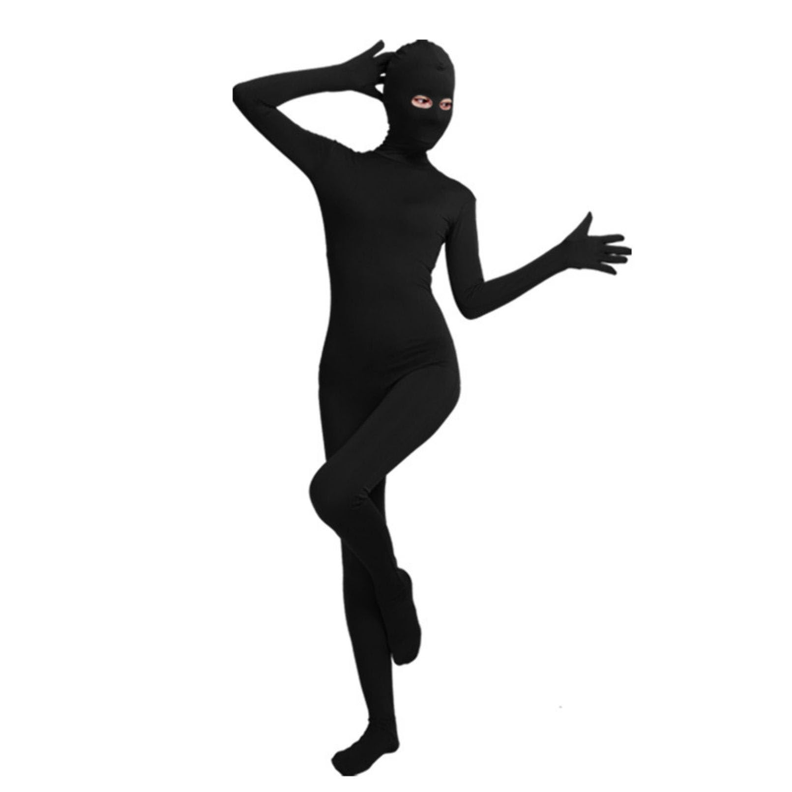 Zentai-Einteiler mit offenen Augen, langärmelig, Reißverschluss, Einteiler, Tanzkleidung für Yoga, Clubwear