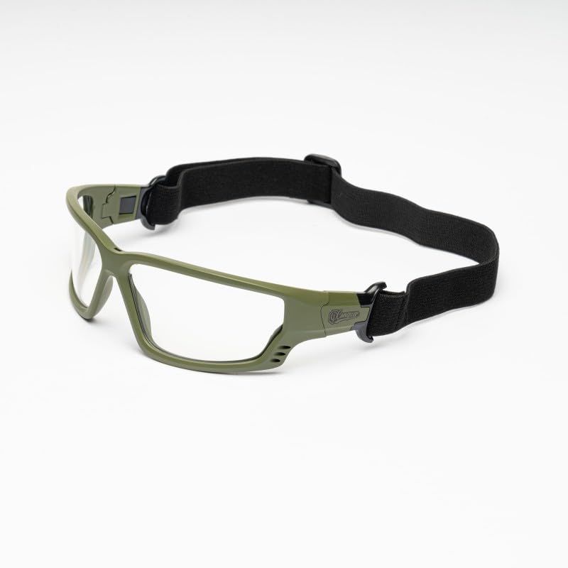 Genérico Conquer Eyewear Zypher, Gafas de Protección Tácticas, Montura Tan, Lentes Transparentes, CQSG001-RGT