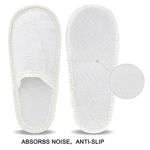 Panda Bros Fleece Felt Close Toe 5 Pairs Non Slip Indoor Family House Guest Slippers Set for Shoeless Home3