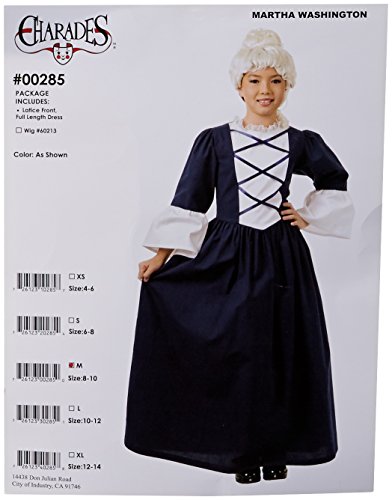 Disfraz Martha Washington para niño, talla M miniatura 3