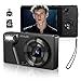 Digital Camera 4K 64MP Compact Camera with Dual Lens,2000mAh Battery,2.8" IPS Screen,18X Digital Zoom,32GB Micro SD Card and OTG Adapter Auto-Focus Small Camera for Kids,Teenagers,Beginners,Black