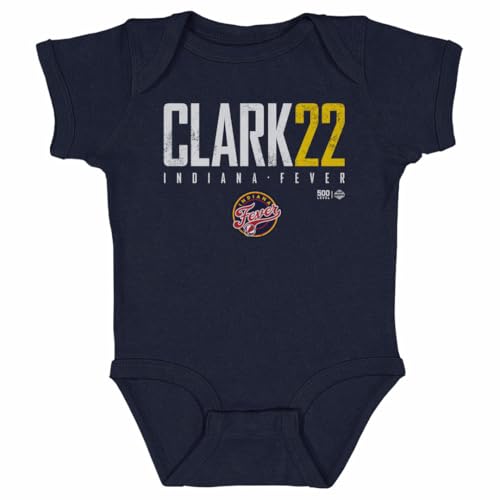 500 LEVEL Caitlin Clark Indiana Fever One-Piece Infant Bodysuit - Caitlin Clark Indiana Fever Elite WHT (Navy, 6M)
