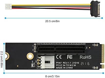 DIFCUL NGFF to PCI-E X4 Slot Riser Card, M.2 Key M 2260 2280 SSD Port to PCIE Adapter Converter Multiplier for BTC Miner Mining