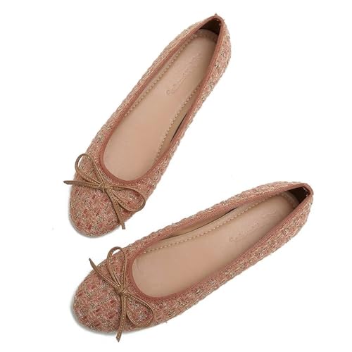 SAILING LU Women's Cute Bowknot Ballet Flats Round Toe Flat Shoes Comfortable Dress Shoes Wear to Work Slip On Memory Foam Loafers Dressy Office Shoes