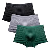【Beirou mens】ボクサーパンツ メンズ ボクサーブリーフ 男性 下着 3D立体構造 前閉じ 【半透明冷感素材 快適な履き心地】セクシー 響きにくい 締め付けない 蒸れない 超薄型・通気・速乾 3枚セット