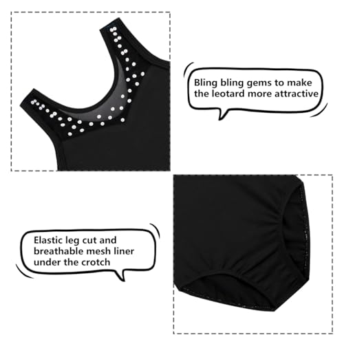 image for DAXIANG Black Leotard for Girls Gymnastics Leotard for Girls Sparkly T