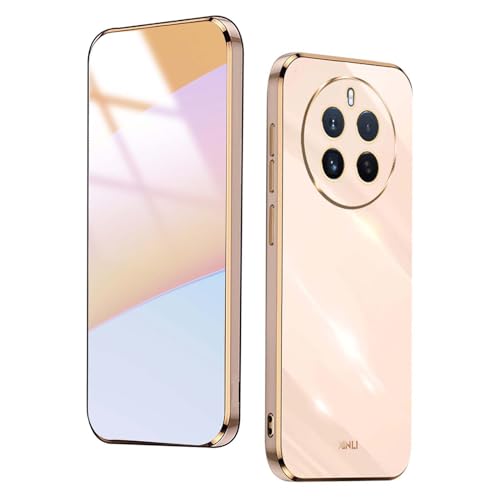 Cover per Realme 12 Pro 12 Pro+ Plus 5G Case Custodia in Morbida Bordo Dorato Della Placcatura Anti-Graffio Antiurto Protettiva Shell Bumper - rosa silicone tpu