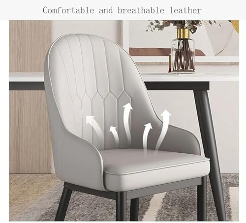 Image of Dream Furnishing - Set of 6 Dinning Chairs Elegant & Luxury Looks Strong Metal Frame Legs for Home Cafe Office Hotel (Grey Set of 6)