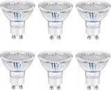 GERAMEXI GU10 LED Light Bulbs, 4W, 6pcs Non Dimmable Spotlight, 5000K Daylight Replacement for Halog