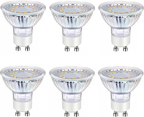 Geramexi Gu10 Led Light Bulbs, 4W, 6Pcs Non Dimmable Spotlight, 5000K Daylight Replacement For Halogen 50W Light Cup,120V 400Lm High Brightness With Glass Cover, For Recessed Track Lighting #TOP26