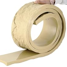 4" W X 78.7" L Concrete Edge Form Mold Countertop Stamp Molds PU Texture Roll Stone Textured Rock Slate Floor Stamp Mat Form Liner Concrete Texturing Skin for Outdoor DIY Column Wall Edging