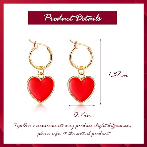 Buy Red Heart Earrings for Women Valentines Day Gifts for Her