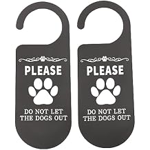 CENWA 2PCS Please Don t Let The Cats/Dogs Out Funny Door Hanger Sign Please Do Not Disturb Funny Cat Lovers Decoration Ideal for Cat House LET THE DOGS OUT