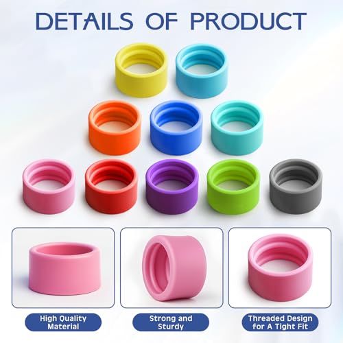 Kingdder 10 Pcs Walkie Talkie Color Bands Two Way Radio Antenna Rubber Ring Color Bands Universal Size Walkie Talkie Accessories Rubber Ring Identify and Classify