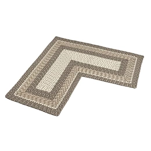 Collections Etc Braided Basic L-Shaped Corner Rug