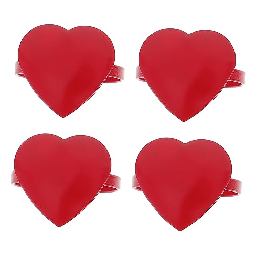 FUNNETOYU 4pezzi Anello Per Tovagliolo Forma Di in Anello Per Tovagliolo Decorativo Fibbia Delicata Per Di Colore Rosso Per Decorazioni Da Tavola e Festive