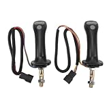 Headerbs Maniglie Joystick per Escavatore a 3 Pulsanti, 2 Pezzi Leva Joystick per Escavatore Antiusura in Lega di Alluminio ABS a 6 Pin Nera per DH DX150 215 225 300 370 9C