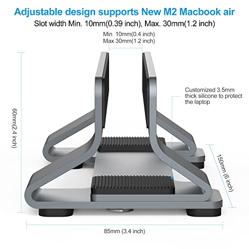 image for Psitek Aluminum Vertical Laptop Stand Dock Holder, Space-Saving Uprigh