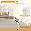 King Size Marshmallow Bed Frame with Upholstered Tufted Headboard, Boucle Soft Cloud Bed Frames, Modern Luxury Low Platform Bedframe, No Box Spring Needed, Easy Assembly, Beige