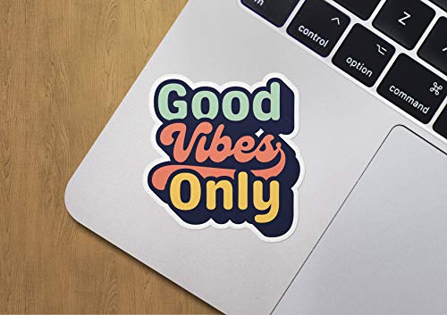 Vintage Good Vibes Only Decal Bumper Sticker for Cars, Cups, Laptops, Coolers (5\"x5\")