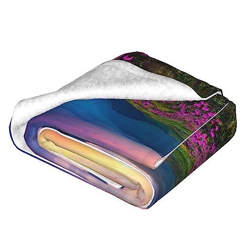 Couverture fleurs violettes plaid de canapé en flanelle douce pour sublimer votre salon - 4
