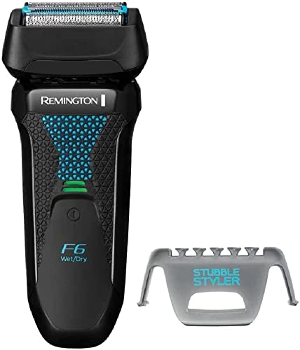 Remington Rasoir Electrique Homme, Système AquaBlade (Rasage Confort, sur Peau Sèche ou Mouillée, Etanche) Guide de Coupe Barbe 3 Jours, Tondeuse Intercept, Tête Pivotante, 2 Grilles Flexibles - F6000