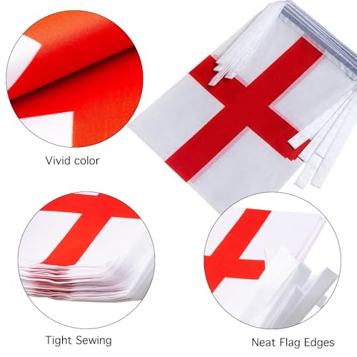 Image of England Flags English String Flag Banners for Patriotic Events Independence Day Sports Bars Inside Outside Decorations 33 Feet 30 Flags