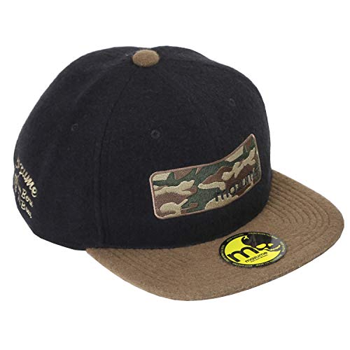 マズメ 帽子 フラットキャップ ボックス カモ ブラック×カーキ フリーサイズ MZCP-517-02