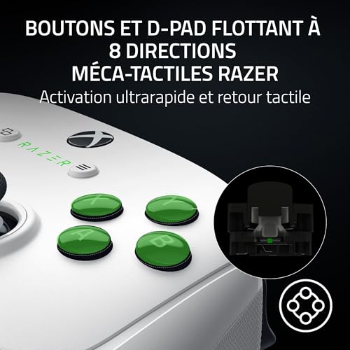Razer Wolverine V3 Pro - Manette de jeu sans fil pour Xbox et PC (HyperSpeed Wireless, Mecha Tactile Action Buttons, Anti-drift Hall Effect analog thumbstic sticks, haptic vibrations) Blanc