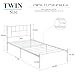 VECELO Twin Metal Platform Bed Frame with Headboard, Heavy Duty Steel Slats, No Box Spring Needed,Easy Assembly, Modern Minimalist Design, 2 PCS